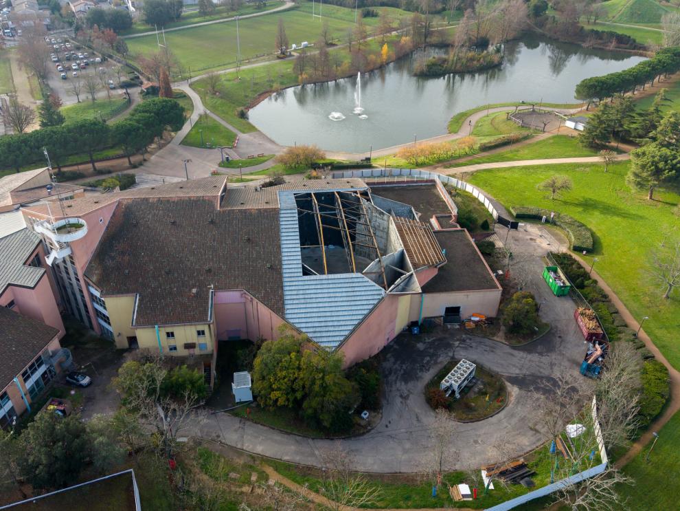 Vue drone - travaux toiture Odyssud